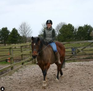 Bareback horse riding