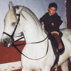 Sergio as young child. This the first photograph of Sergio taken whilst sitting on a horse. You can see a certain star quality even at this tender age.