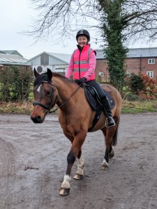Brave and happy horse rider