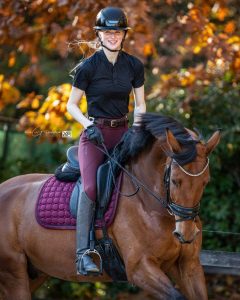 Pem Verbeek riding her horse Escadeur