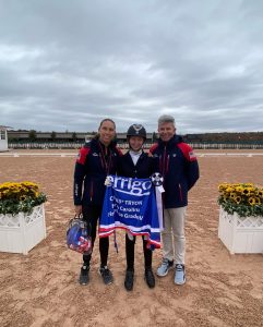 Genevieve with Kate Shoemaker and Michel Assouline (US Para Dressage Team Head Coach) after winning at Tryon CPEDI3